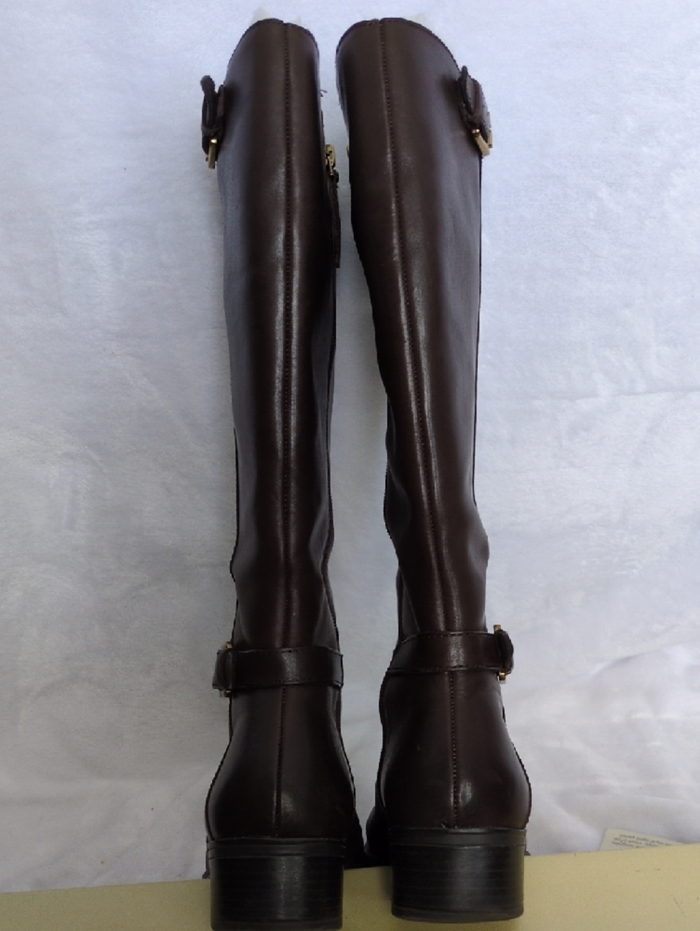 Franco Sarto Brown Leather Knee High Wide Calf Women's Boots - Picture 11 of 11